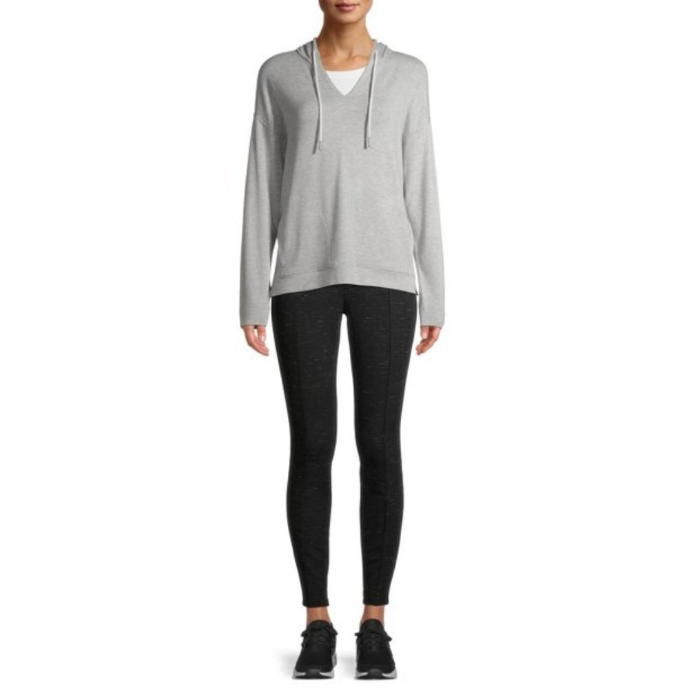 Time and Tru Women's Ponte Jeggings Black Soot Space Dye - Picture 4 of 7